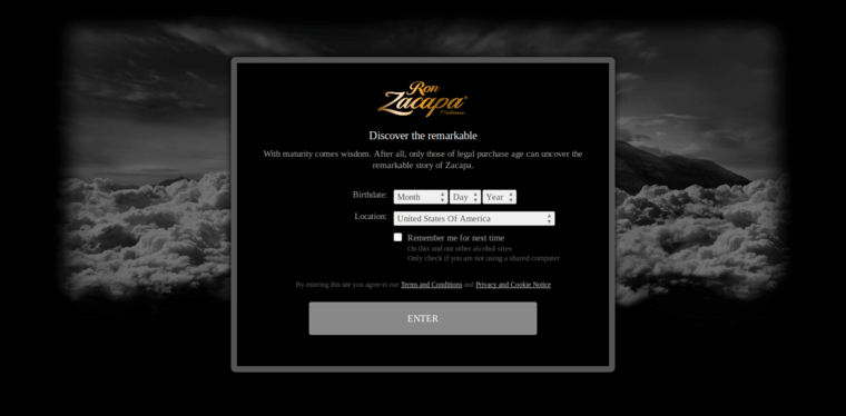 Home page of #1 Leading Rum Label: Ron Zacapa Rum