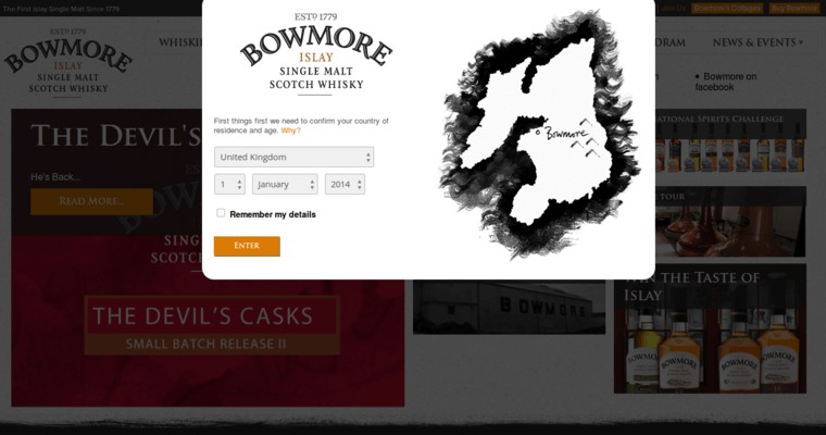 Home page of #7 Leading Single Malt Scotch Brand: Bowmore 12