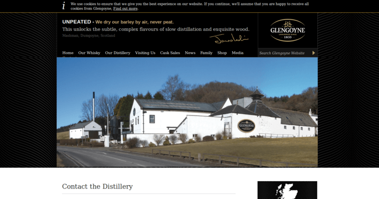 Contact page of #9 Leading Single Malt Scotch Brand: Glengoyne 10 year Old