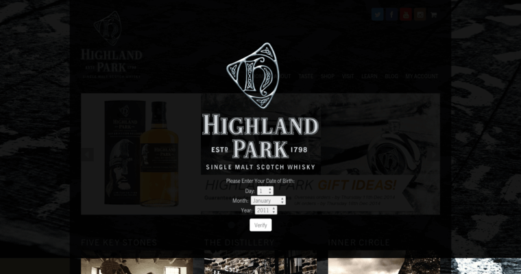 Home page of #3 Top Single Malt Scotch Brand: Highland Park 21 YO