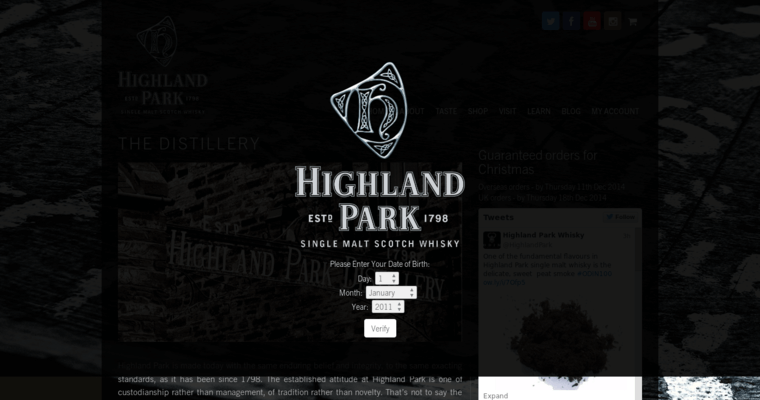 About page of #3 Leading Single Malt Scotch Brand: Highland Park 21 YO